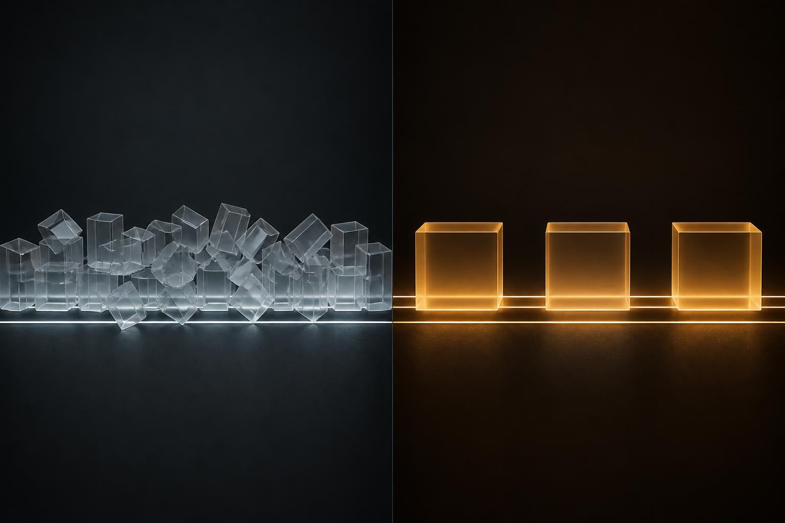 Split composition contrasting a rushed overloaded shot plan against a paced three-block timeline