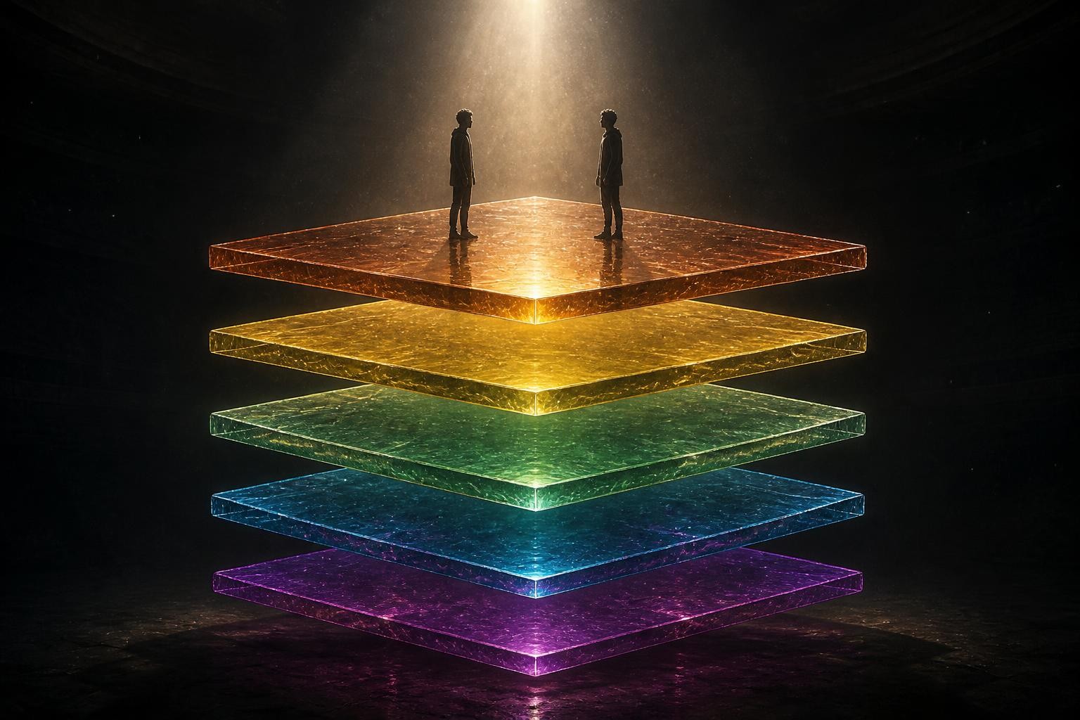 Five-part structure of a your next opponent is you prompt shown as stacked visual layers